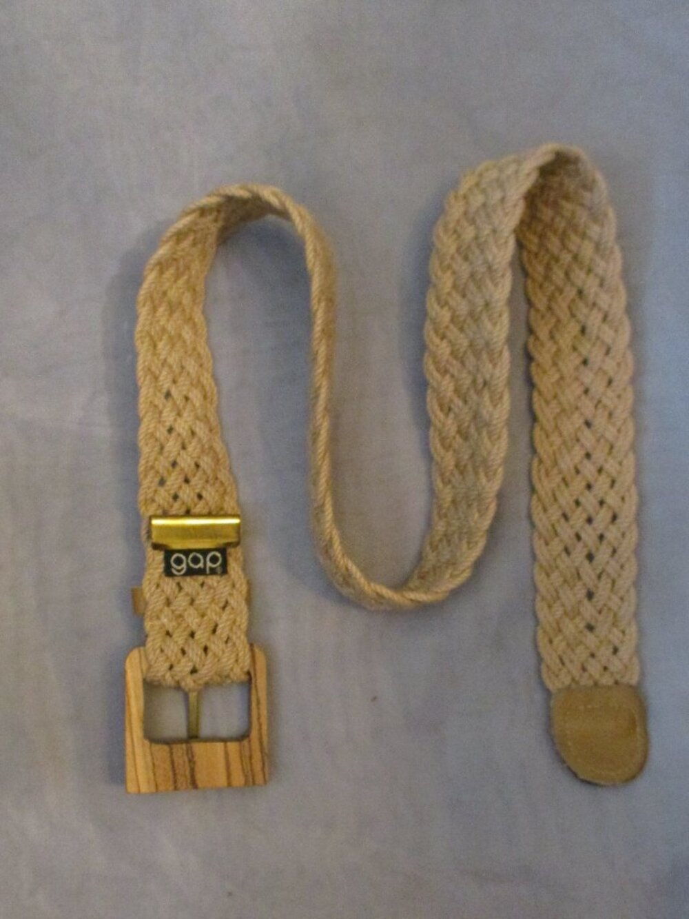 GAP Belt braided rope with wooden buckle XS - Small ? 33 " length
